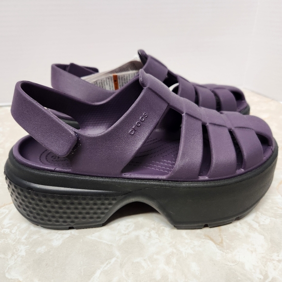 New Crocs Stomp Fisherman Sandal Unisex Size Men 5 / Women 7 Dark Purple - Picture 2 of 10